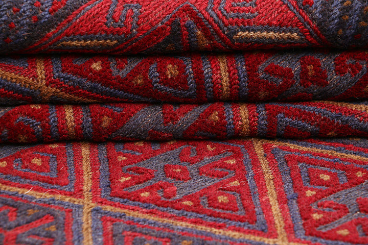 Dark Red Mashwani 4' x 4' 4 - No. 63773 - ALRUG Rug Store