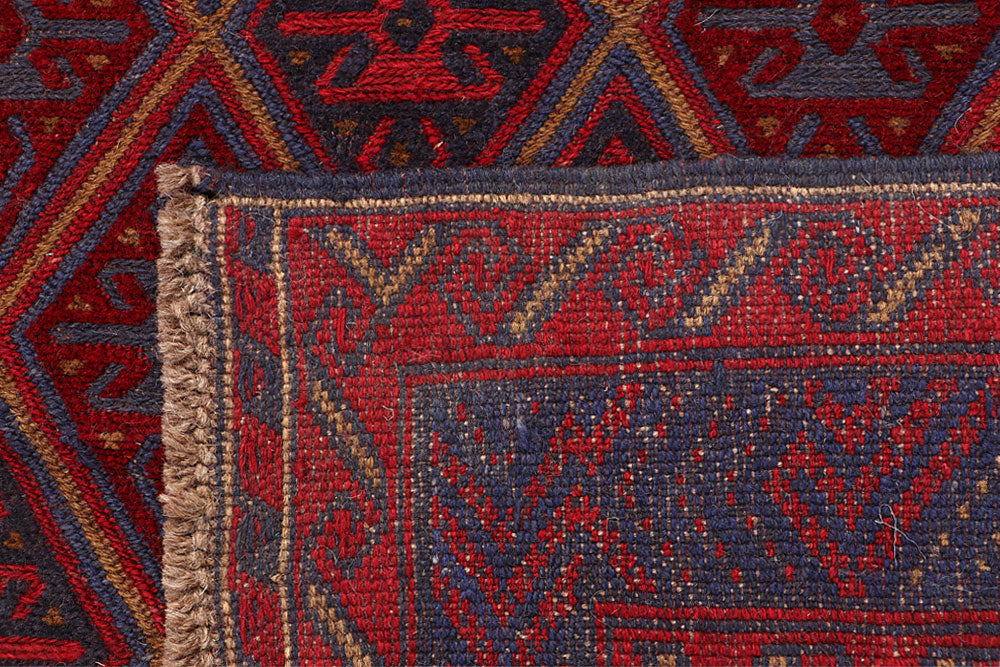 Dark Red Mashwani 4' x 4' 4 - No. 63773 - ALRUG Rug Store