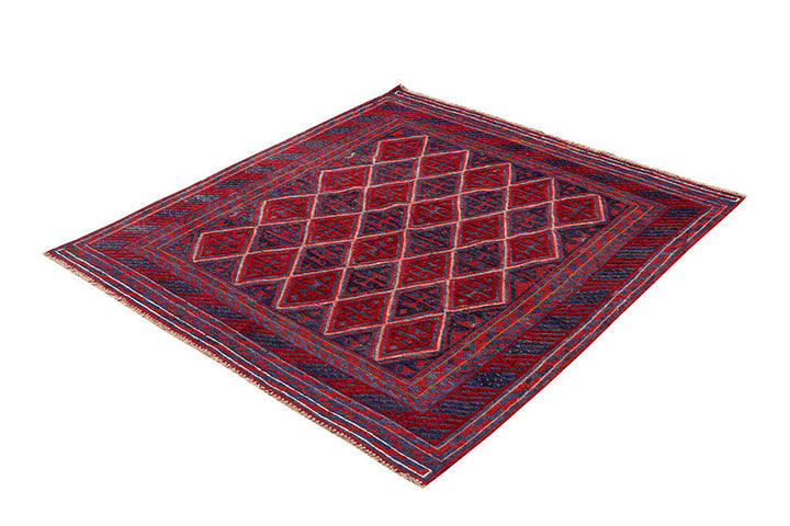 Dark Red Mashwani 3' 10 x 4' 3 - No. 63778