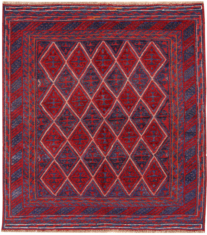 Dark Red Mashwani 3' 10 x 4' 3 - No. 63778