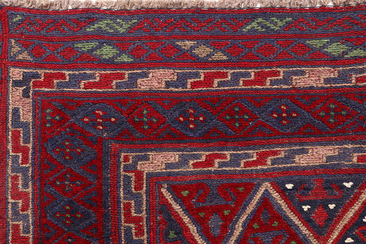 Dark Red Mashwani 3' 10 x 4' 3 - No. 63782
