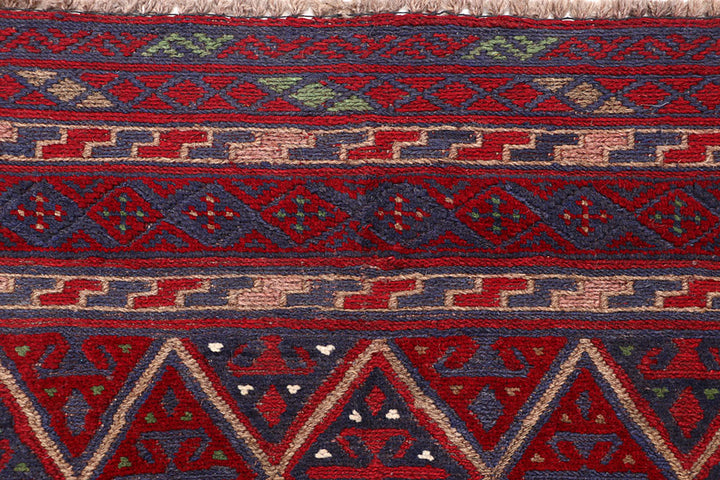 Dark Red Mashwani 3' 10 x 4' 3 - No. 63782