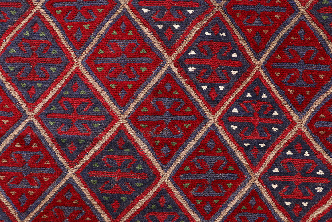Dark Red Mashwani 3' 10 x 4' 3 - No. 63782