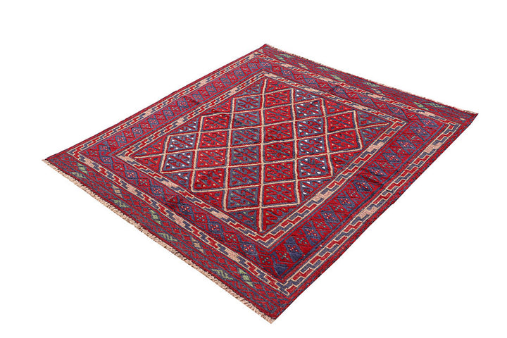 Dark Red Mashwani 3' 10 x 4' 3 - No. 63782