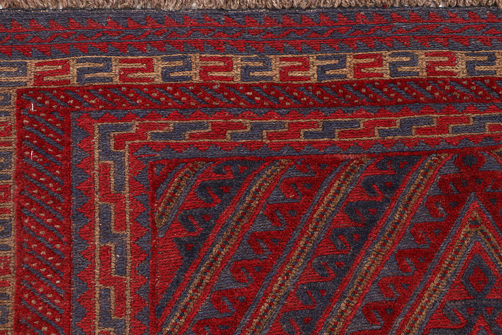 Dark Red Mashwani 3' 11 x 4' 4 - No. 63783 - ALRUG Rug Store