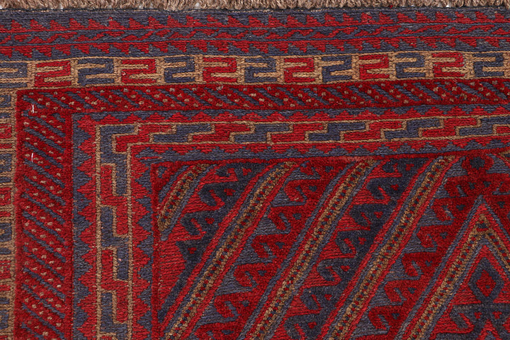 Dark Red Mashwani 3' 11 x 4' 4 - No. 63783 - ALRUG Rug Store