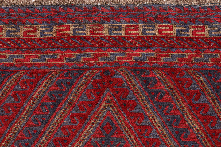 Dark Red Mashwani 3' 11 x 4' 4 - No. 63783 - ALRUG Rug Store