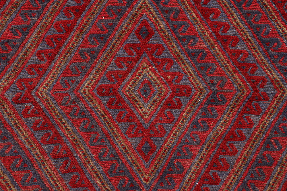Dark Red Mashwani 3' 11 x 4' 4 - No. 63783 - ALRUG Rug Store