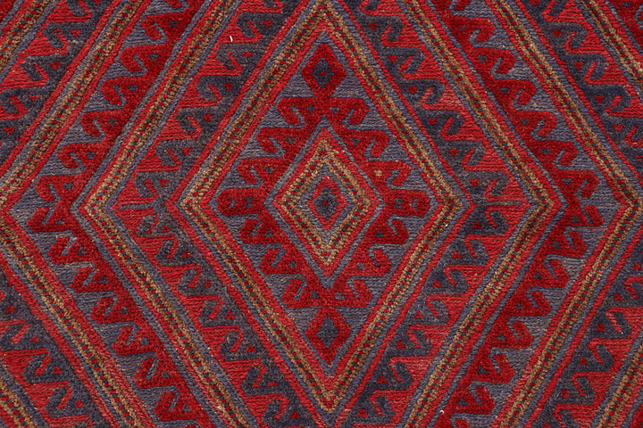 Dark Red Mashwani 3' 11 x 4' 4 - No. 63783 - ALRUG Rug Store