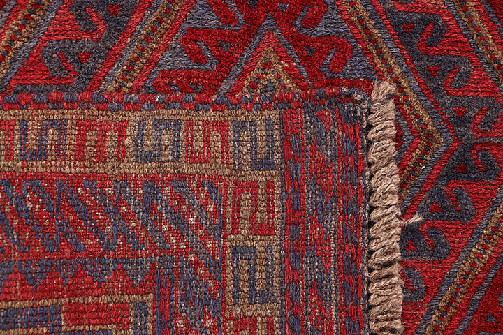 Dark Red Mashwani 3' 11 x 4' 4 - No. 63783 - ALRUG Rug Store