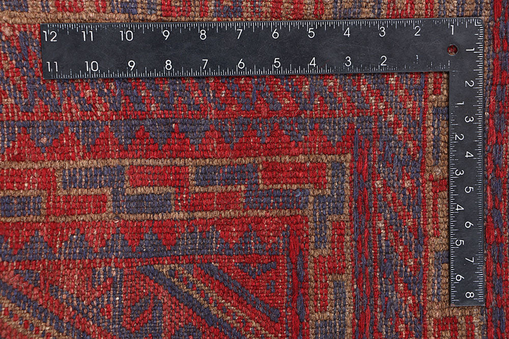 Dark Red Mashwani 3' 11 x 4' 4 - No. 63783 - ALRUG Rug Store
