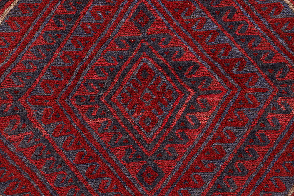 Dark Red Mashwani 3' 7 x 4' 2 - No. 63786 - ALRUG Rug Store