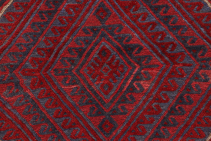 Dark Red Mashwani 3' 7 x 4' 2 - No. 63786 - ALRUG Rug Store