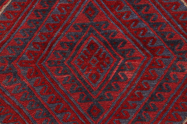 Dark Red Mashwani 3' 7 x 4' 2 - No. 63786 - ALRUG Rug Store