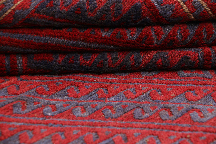 Dark Red Mashwani 3' 7 x 4' 2 - No. 63786 - ALRUG Rug Store