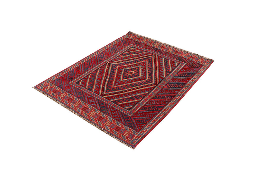 Dark Red Mashwani 3' 6 x 4' 3 - No. 63787