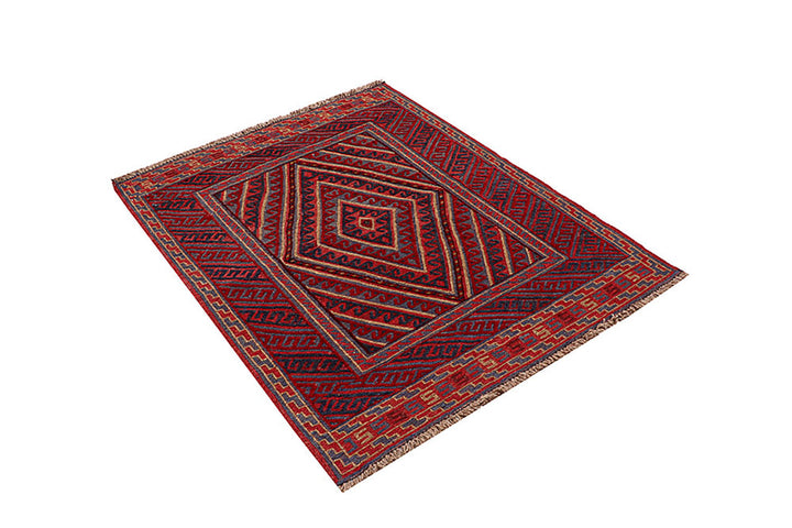 Dark Red Mashwani 3' 6 x 4' 3 - No. 63787