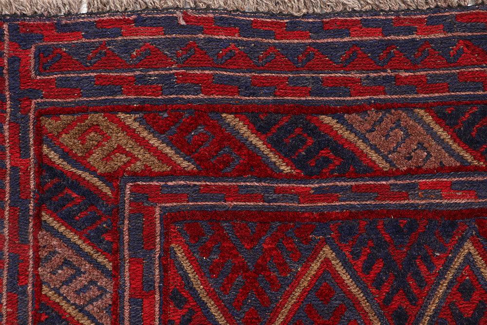 Dark Red Mashwani 3' 11 x 4' 4 - No. 63789 - ALRUG Rug Store