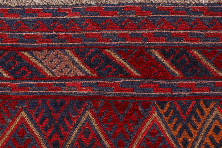 Dark Red Mashwani 3' 11 x 4' 4 - No. 63789 - ALRUG Rug Store
