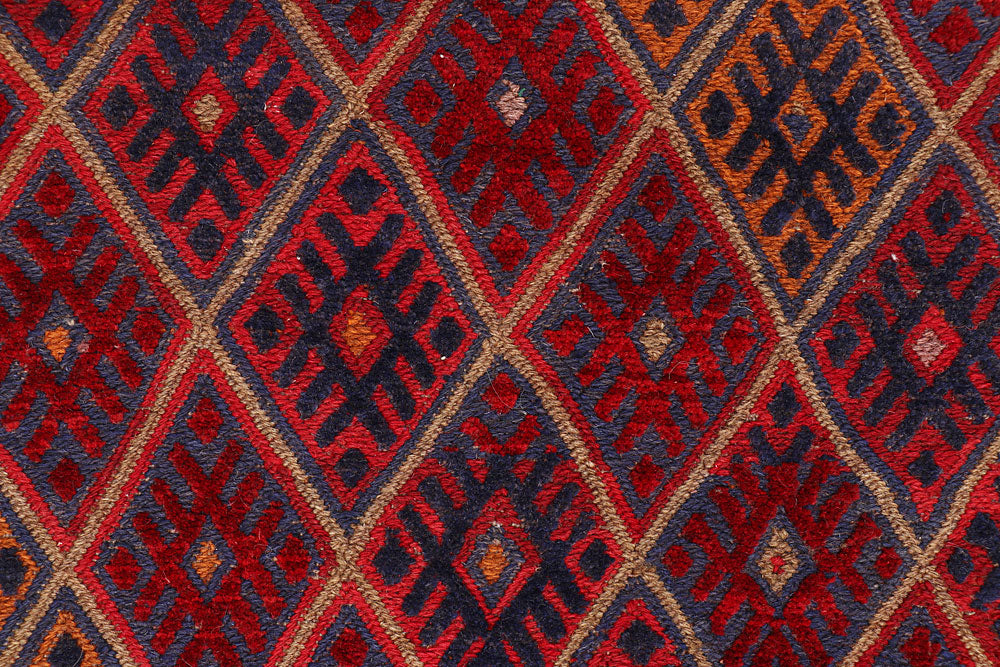 Dark Red Mashwani 3' 11 x 4' 4 - No. 63789 - ALRUG Rug Store