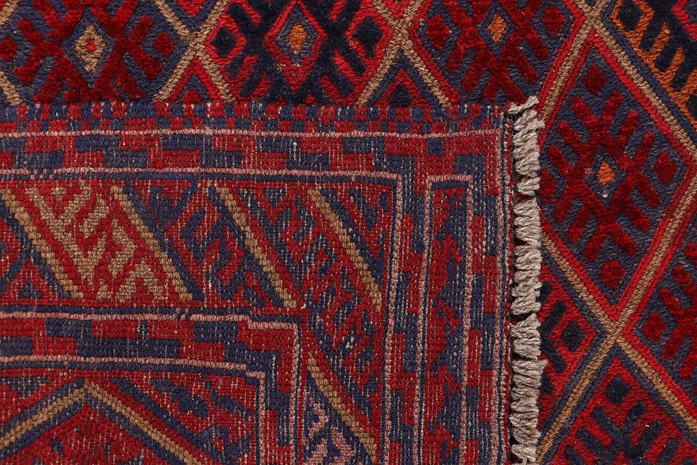 Dark Red Mashwani 3' 11 x 4' 4 - No. 63789 - ALRUG Rug Store
