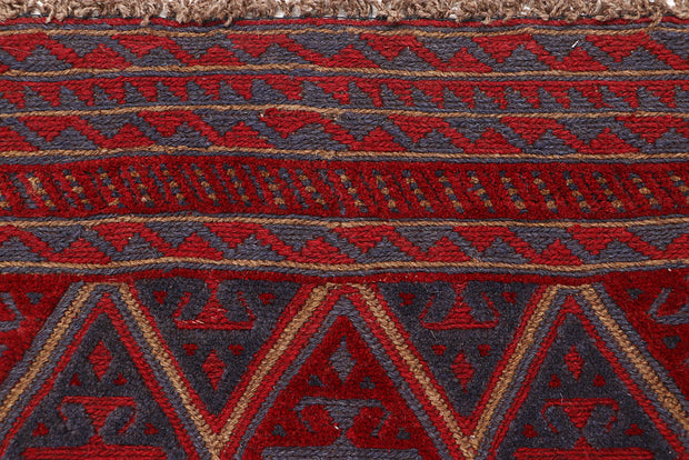 Dark Red Mashwani 3' 8 x 4' 3 - No. 63790 - ALRUG Rug Store