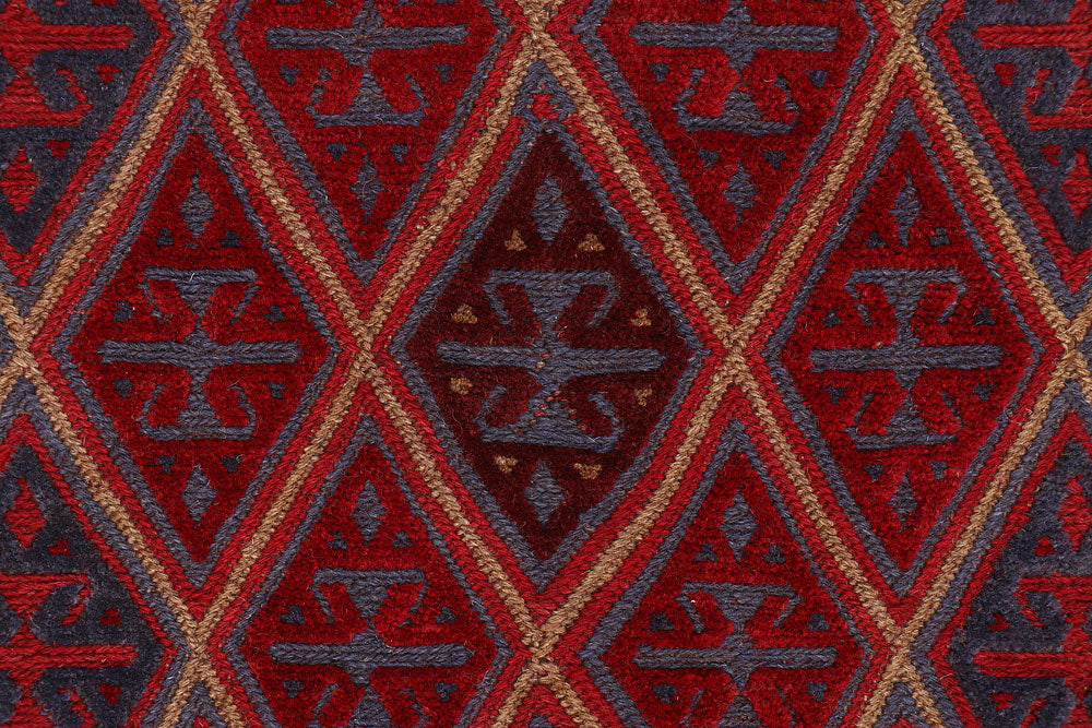 Dark Red Mashwani 3' 8 x 4' 3 - No. 63790 - ALRUG Rug Store