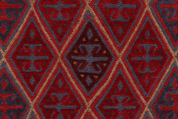 Dark Red Mashwani 3' 8 x 4' 3 - No. 63790 - ALRUG Rug Store
