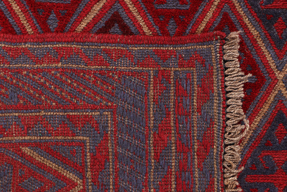 Dark Red Mashwani 3' 8 x 4' 3 - No. 63790 - ALRUG Rug Store