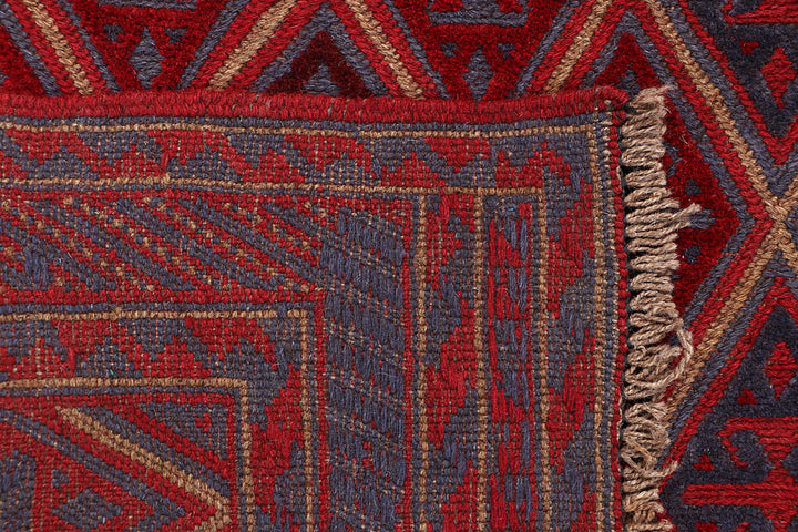 Dark Red Mashwani 3' 8 x 4' 3 - No. 63790 - ALRUG Rug Store