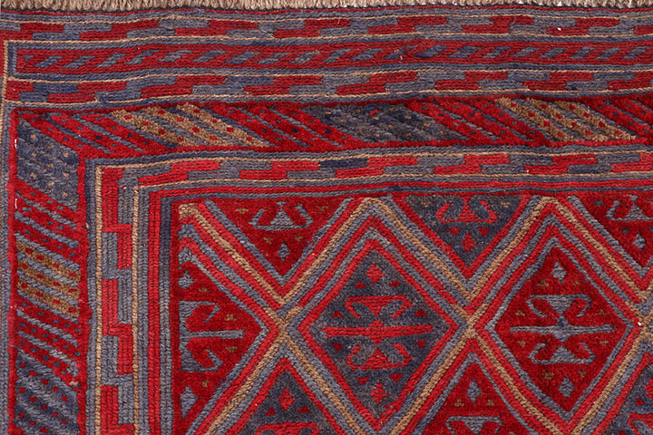 Dark Red Mashwani 3' 8 x 4' 2 - No. 63794 - ALRUG Rug Store