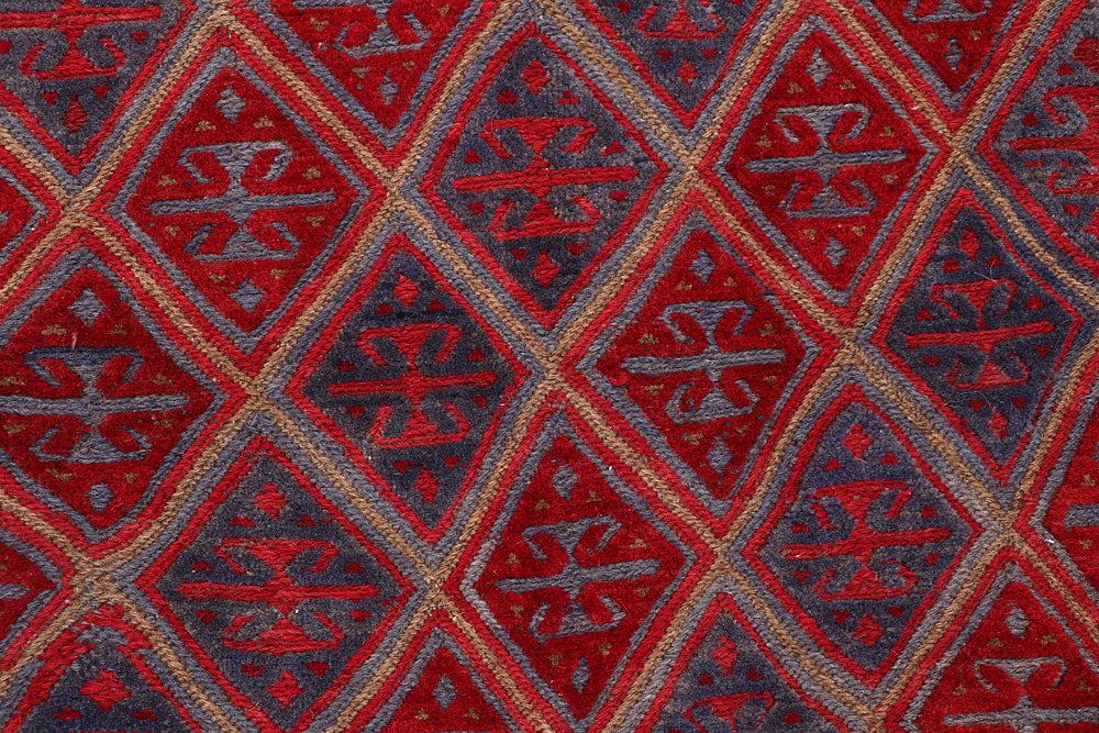 Dark Red Mashwani 3' 8 x 4' 2 - No. 63794 - ALRUG Rug Store