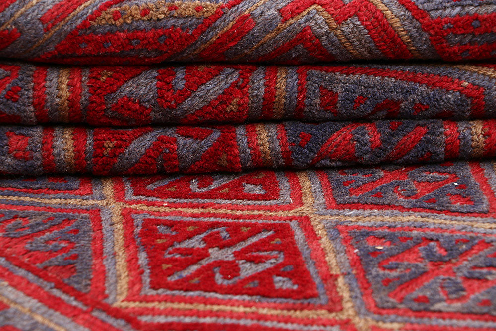 Dark Red Mashwani 3' 8 x 4' 2 - No. 63794 - ALRUG Rug Store