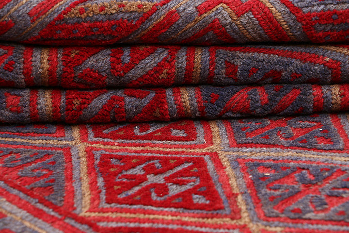 Dark Red Mashwani 3' 8 x 4' 2 - No. 63794 - ALRUG Rug Store