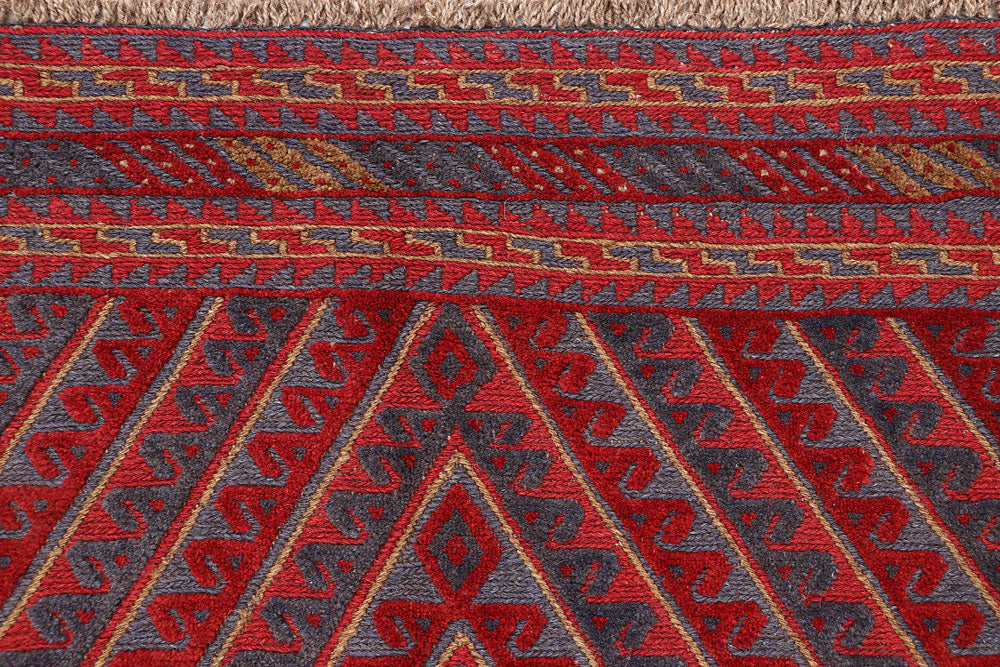 Dark Red Mashwani 3' 9 x 4' 3 - No. 63795 - ALRUG Rug Store