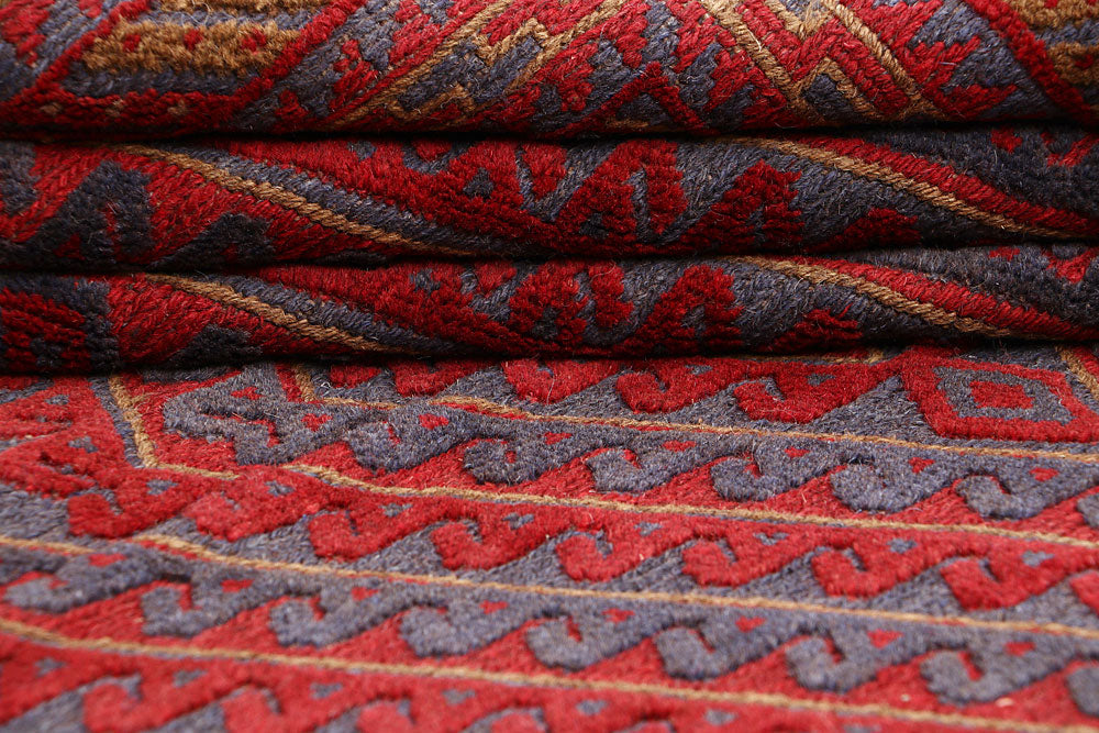 Dark Red Mashwani 3' 9 x 4' 3 - No. 63795 - ALRUG Rug Store