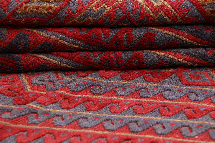 Dark Red Mashwani 3' 9 x 4' 3 - No. 63795 - ALRUG Rug Store