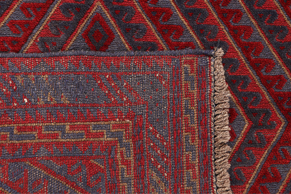 Dark Red Mashwani 3' 9 x 4' 3 - No. 63795 - ALRUG Rug Store