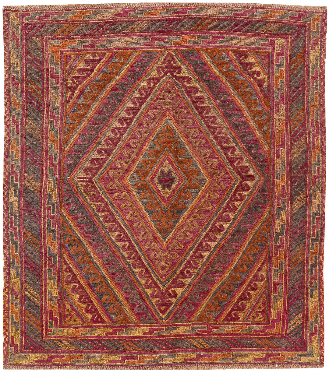 Afghan Mashwani Rug 3' 9 x 4' 2 Hand-Knotted