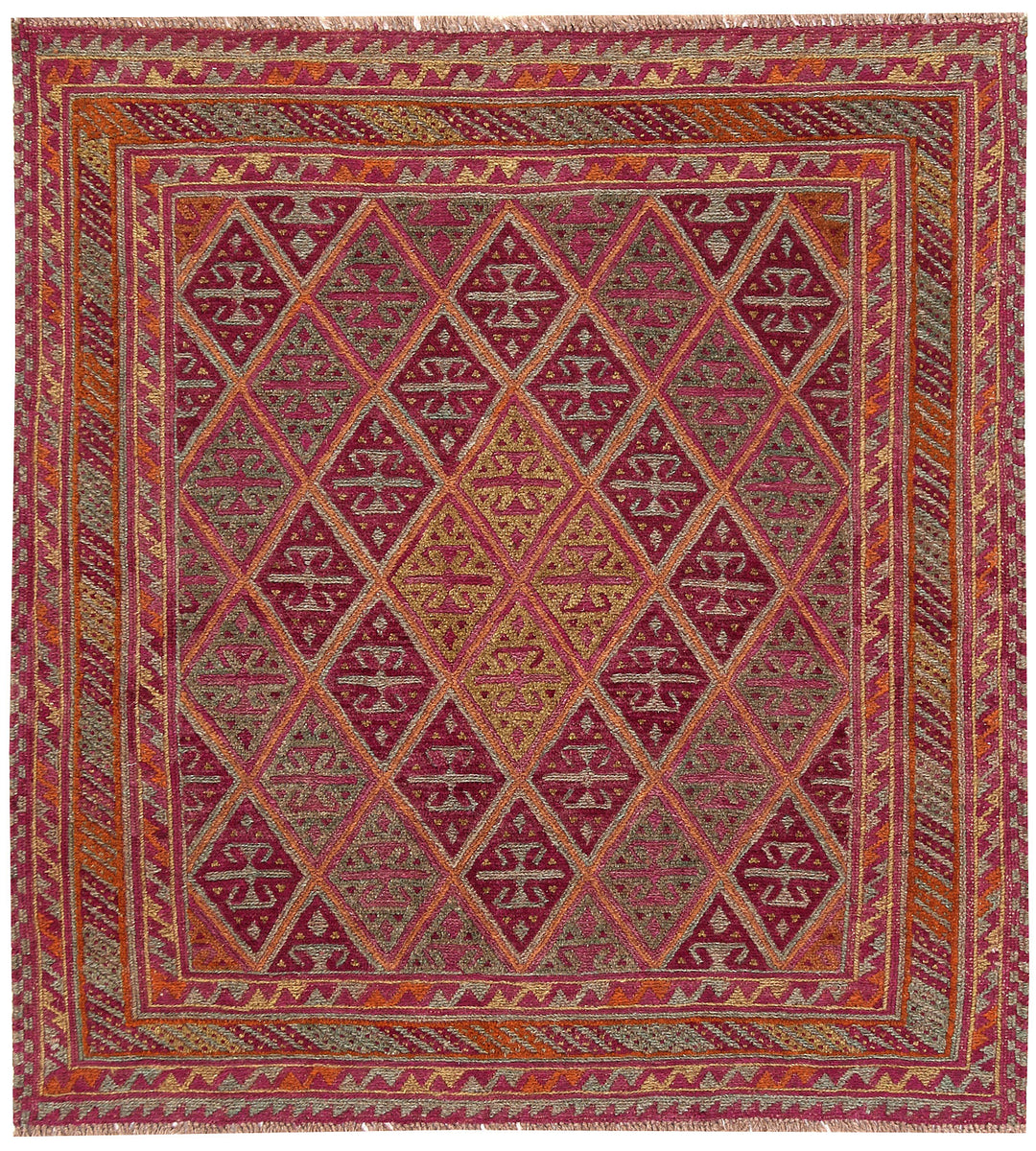 Multi Colored Mashwani 3' 7 x 3' 11 - No. 63822