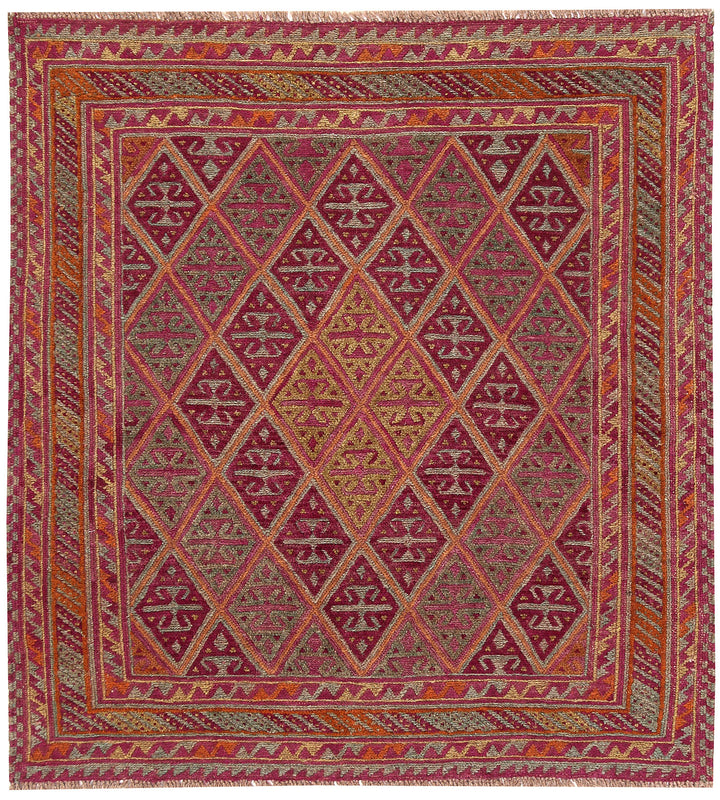 Multi Colored Mashwani 3' 7 x 3' 11 - No. 63822