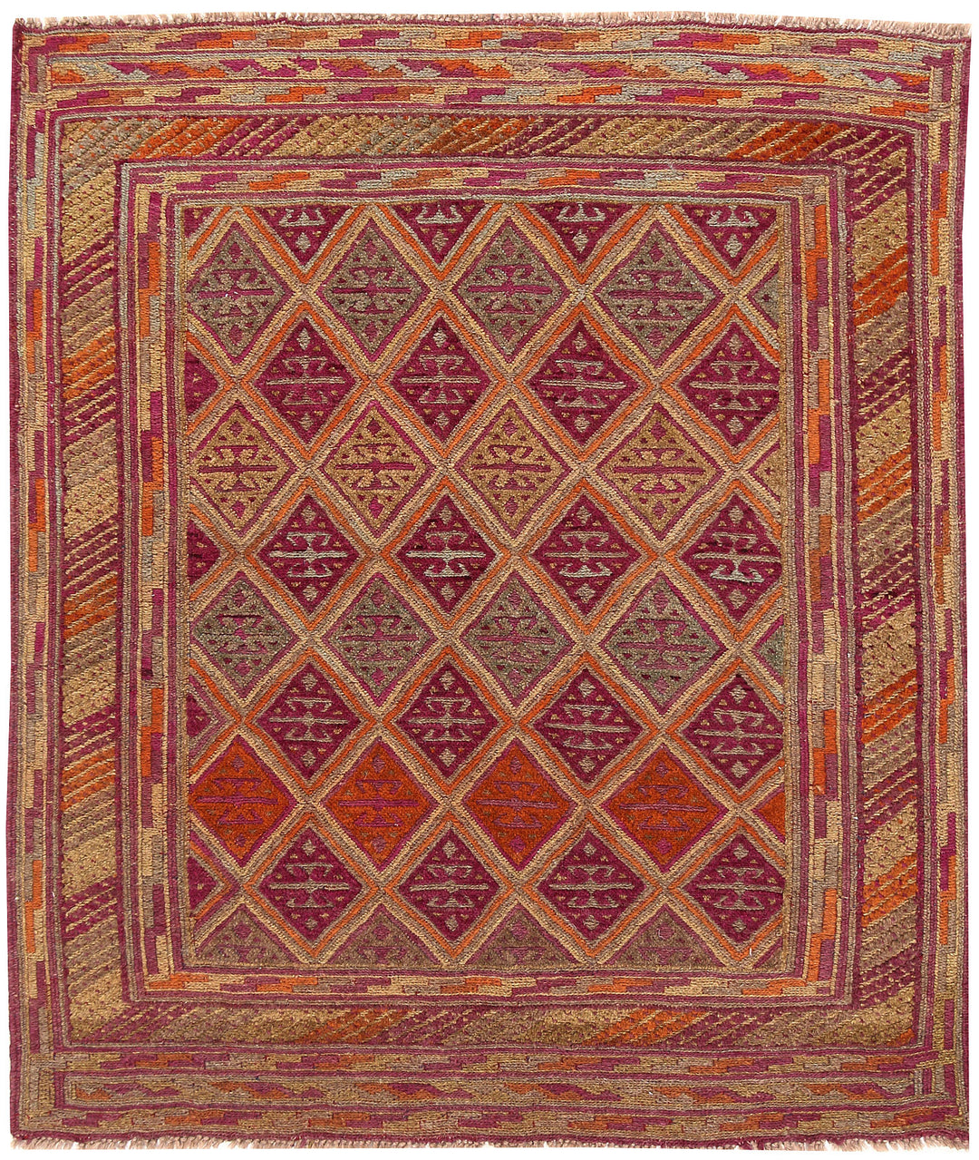 Afghan Mashwani Rug 3' 10" x 4' 6" Hand-Knotted