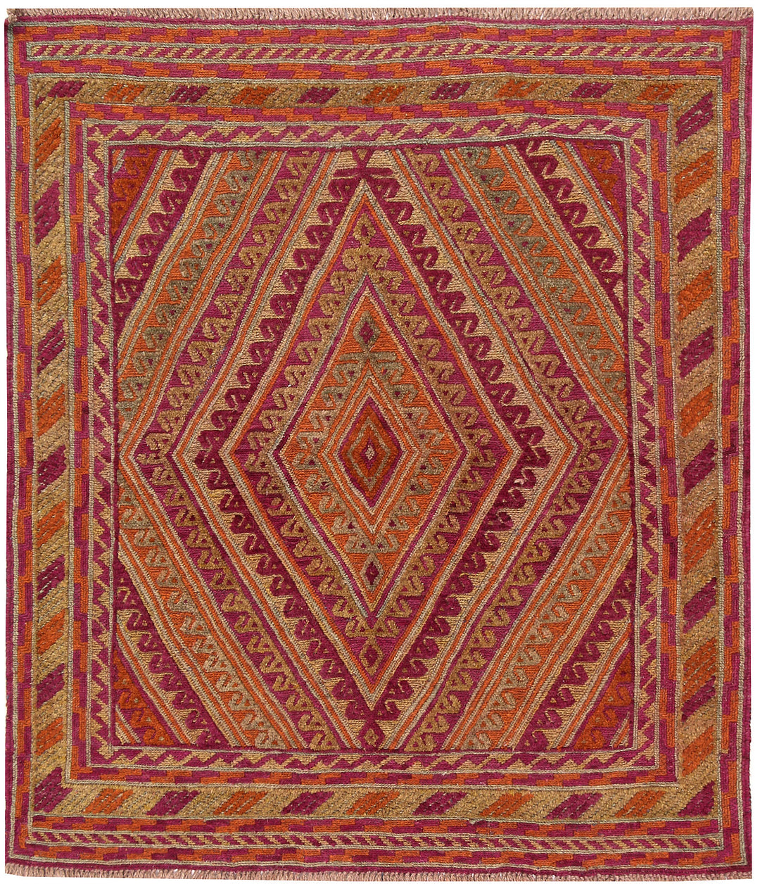 Afghan Mashwani Rug 3' 8 x 4' 2 Hand-Knotted