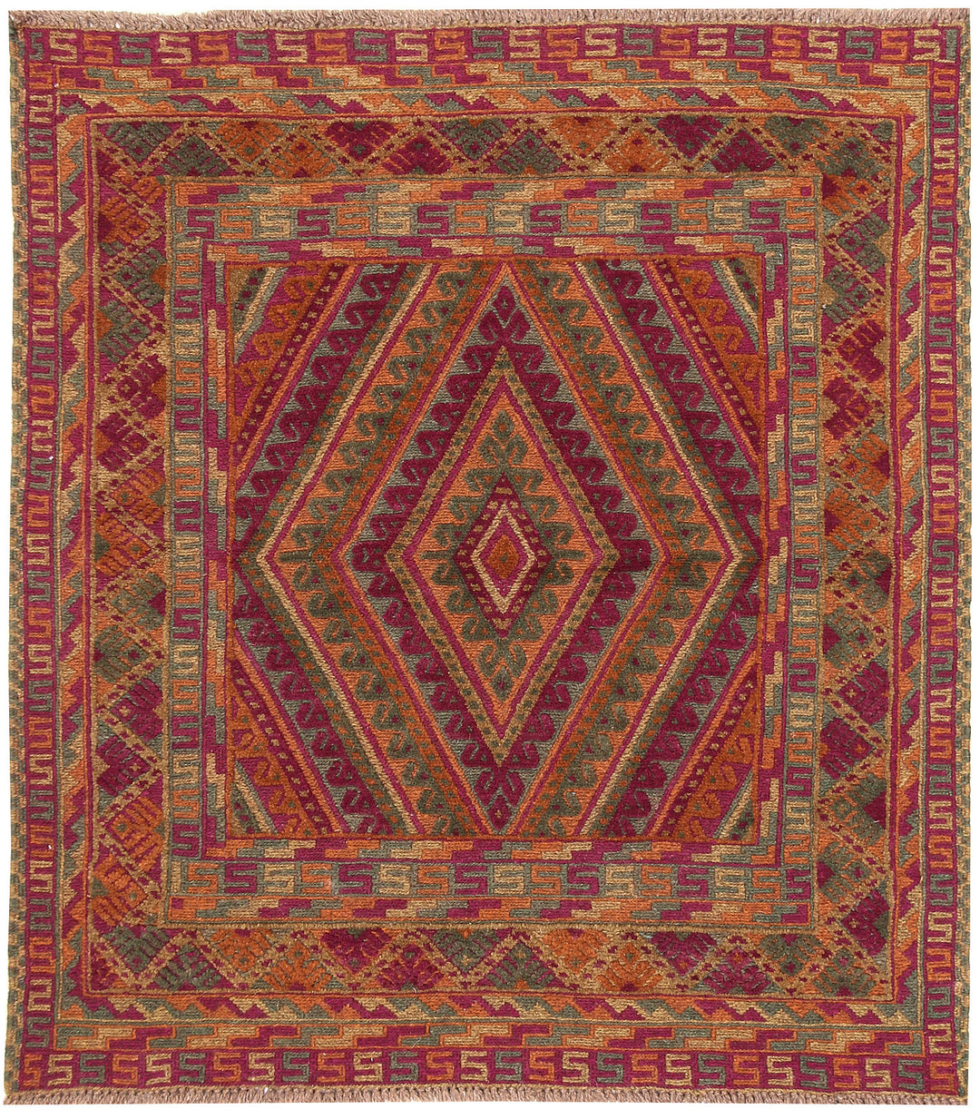 Afghan Mashwani Rug 3' 7 x 4' Hand-Knotted
