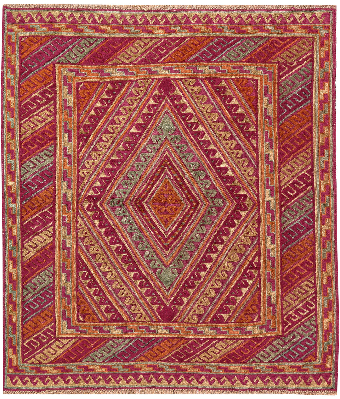 Afghan Mashwani Rug 3' 9 x 4' 3 Hand-Knotted