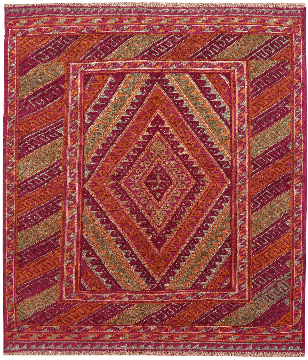 Afghan Mashwani Rug 3' 8 x 4' 1 Hand-Knotted