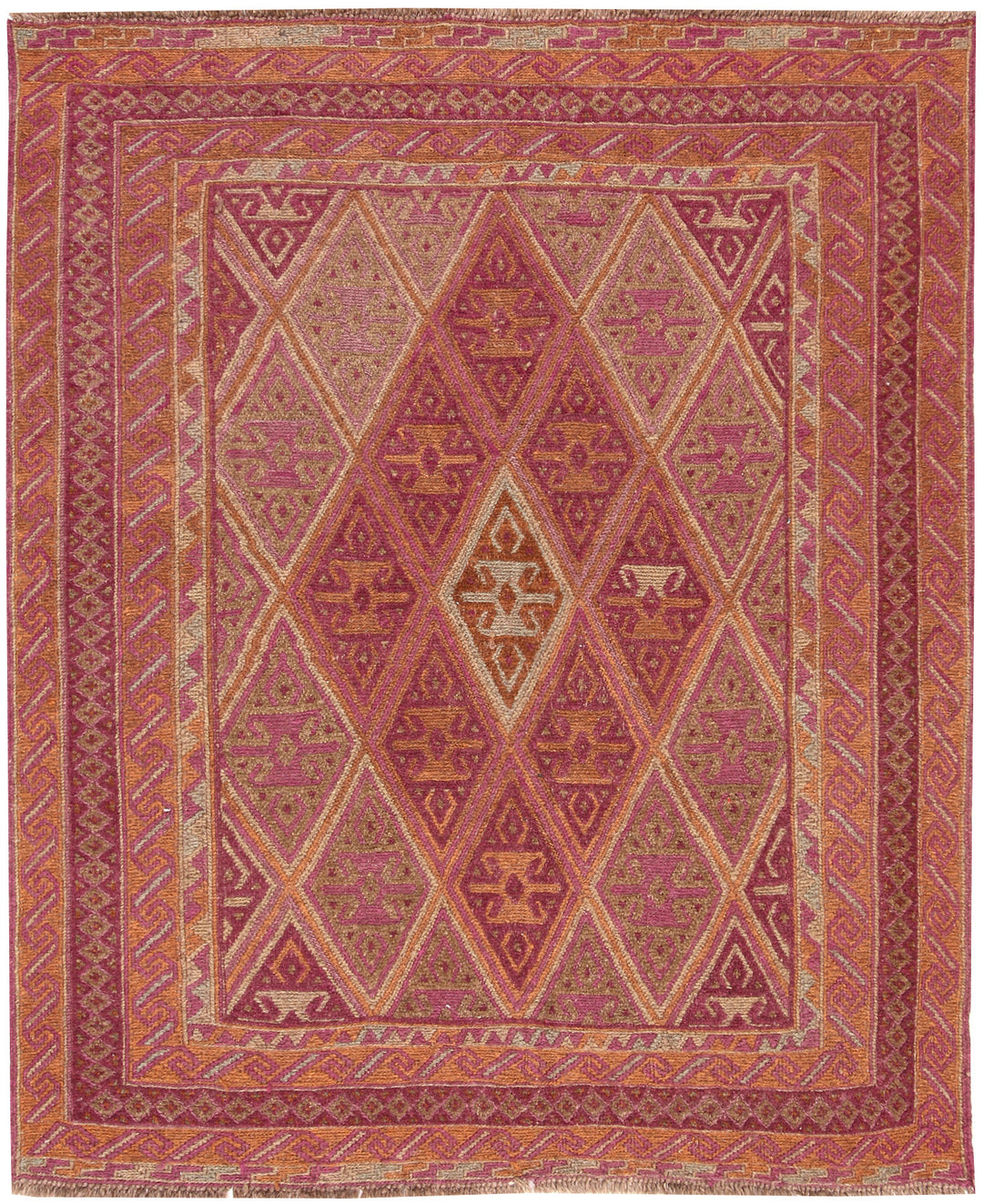 Afghan Mashwani Rug 4'1" x 4'9" Hand-Knotted