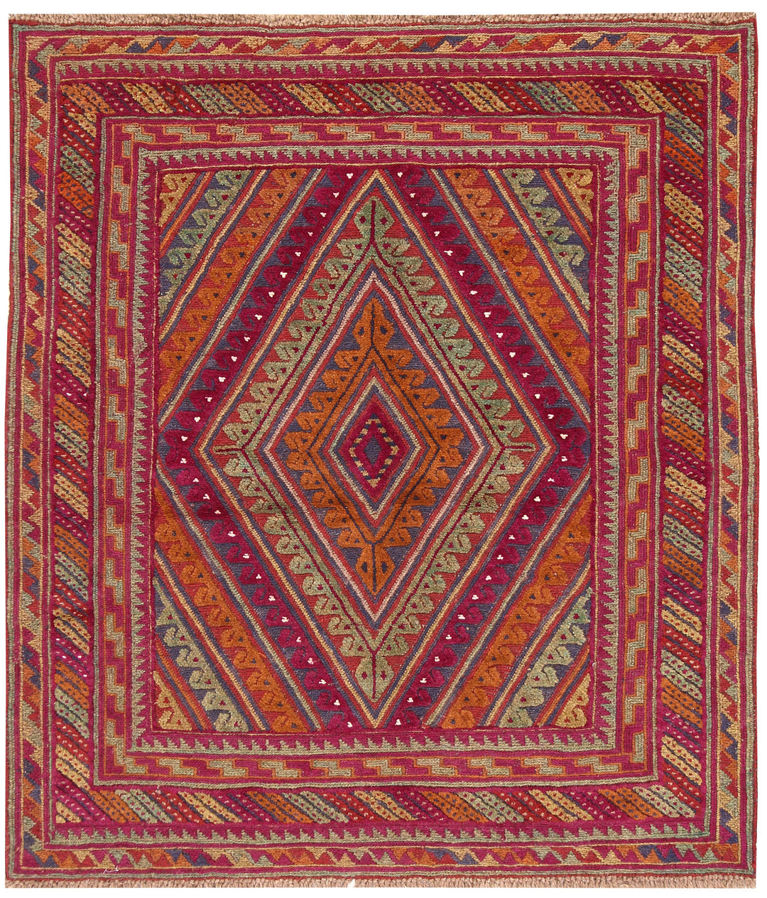 Afghan Mashwani Rug 3' 9 x 4' 3 Hand-Knotted