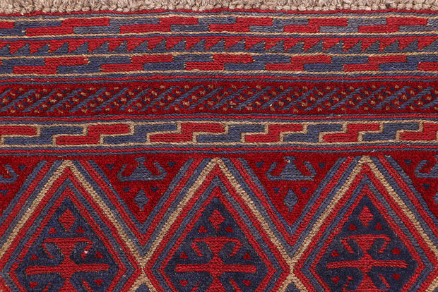 Dark Red Mashwani 3' 8 x 4' - No. 63860 - ALRUG Rug Store