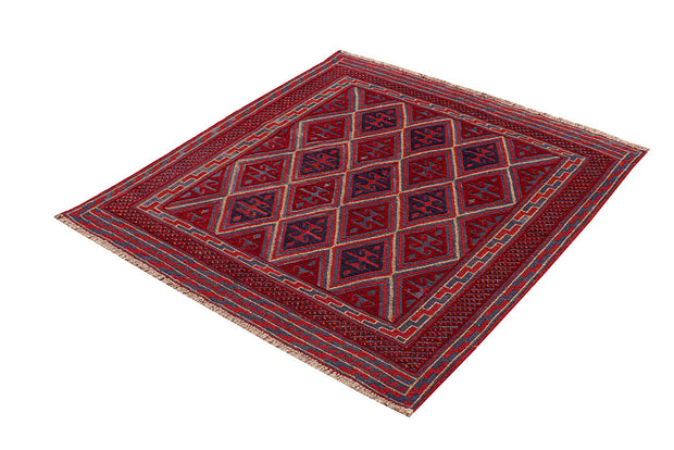 Dark Red Mashwani 3' 8 x 4' - No. 63860 - ALRUG Rug Store